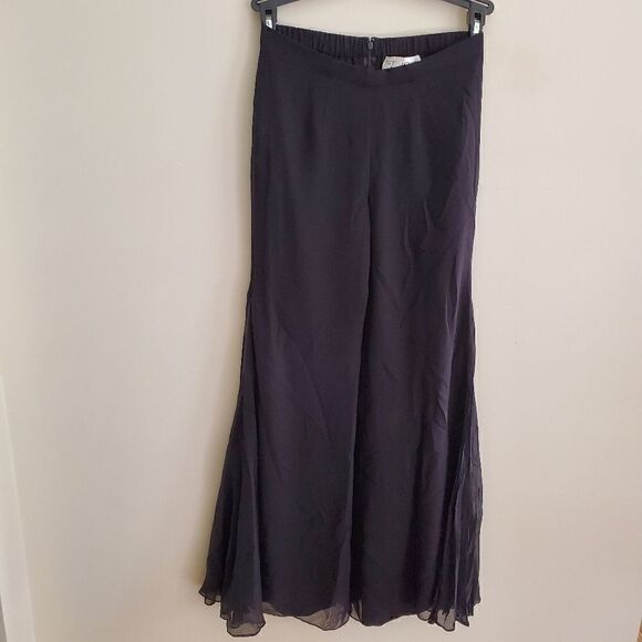 St. John Evening Georgette Silk Flare Pants Size 2 - Picture 12 of 12